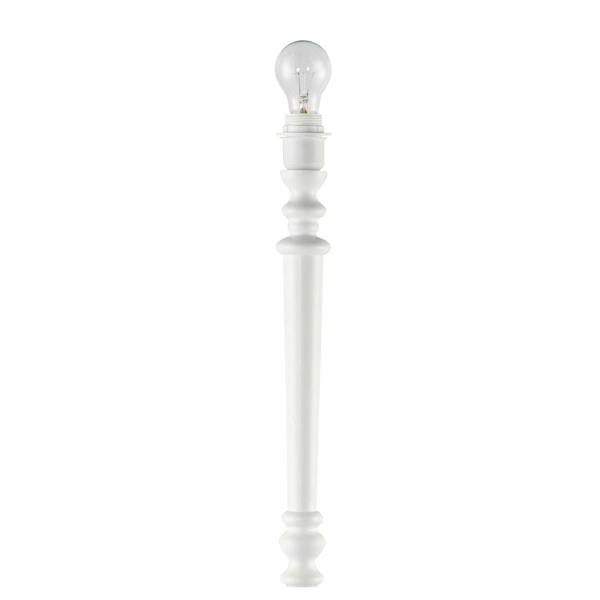 Chic White Wood Standing Floor Lamp with Square Base and Foot Switch Image 8