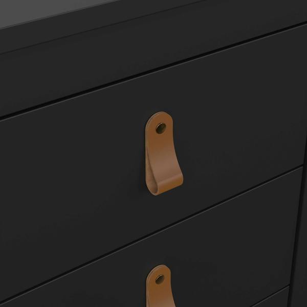 Wyld Haus Wildberry Matt Black Bedside Table 3 Drawers