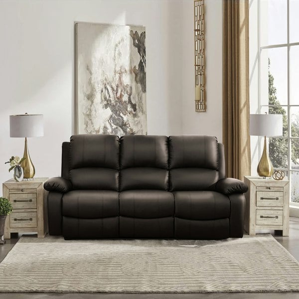 Comfy Living PU Leather Electric Reclining Sofa set