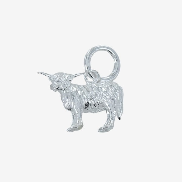 Sterling Silver Highland Cow Charm - Reeves & Reeves