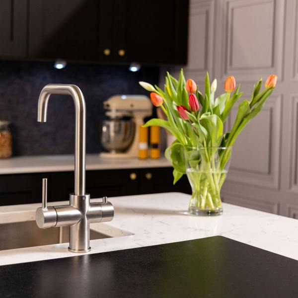 Flode Vier | 4 in 1 Instant Boiling & Filtered Cold Water Tap | Brushed Nickel Finish