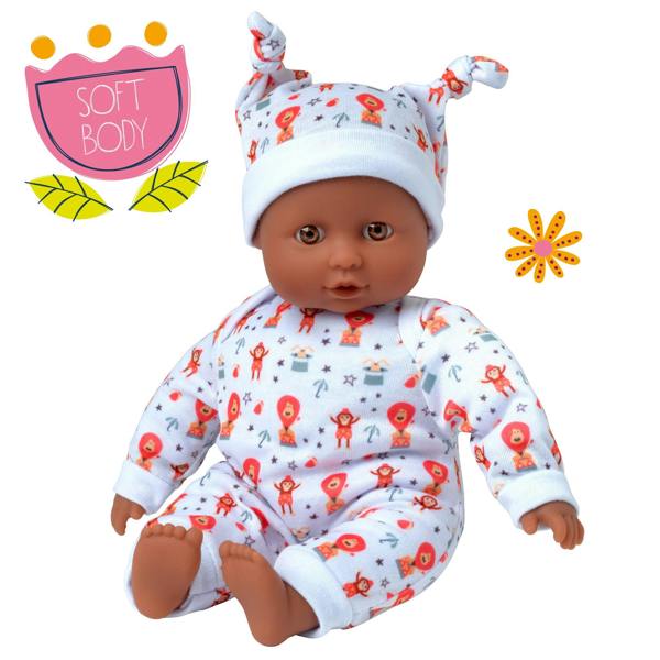 Dolls World Baby Grace - 25cm Soft Bodied Black Doll - For ages 10m+