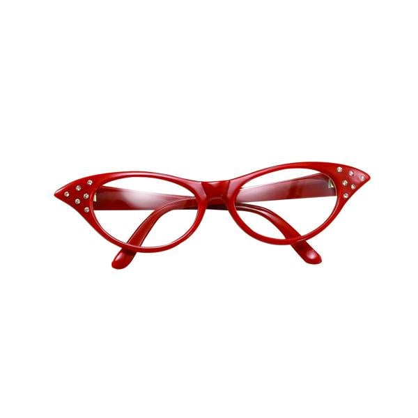Bristol Novelty Womens/Ladies 50s Female Glasses - Red - 