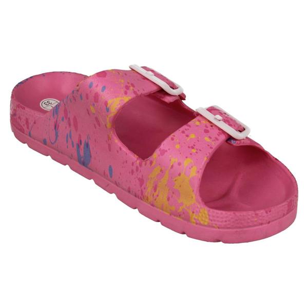 Spot On Girls Spot on Flat 2 Buckle Mule Sandals/Slider H0377