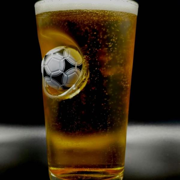 Personalised Football Beer Glass - alternative angle
