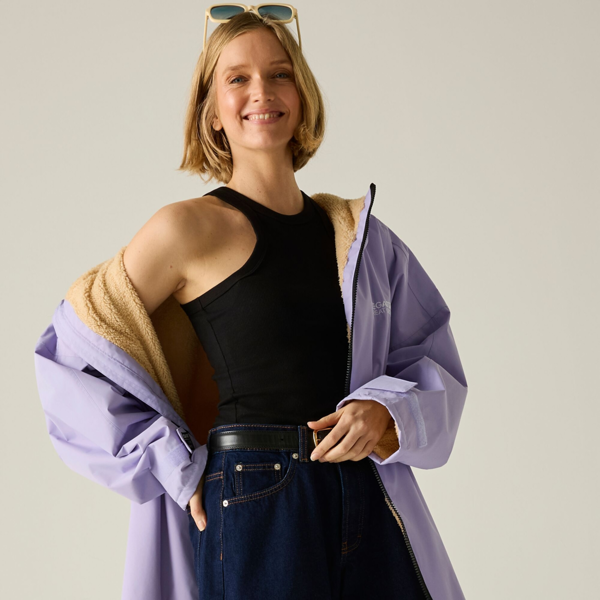 Regatta Unisex Adult Waterproof Fleece Lined Changing Robe - Pansy