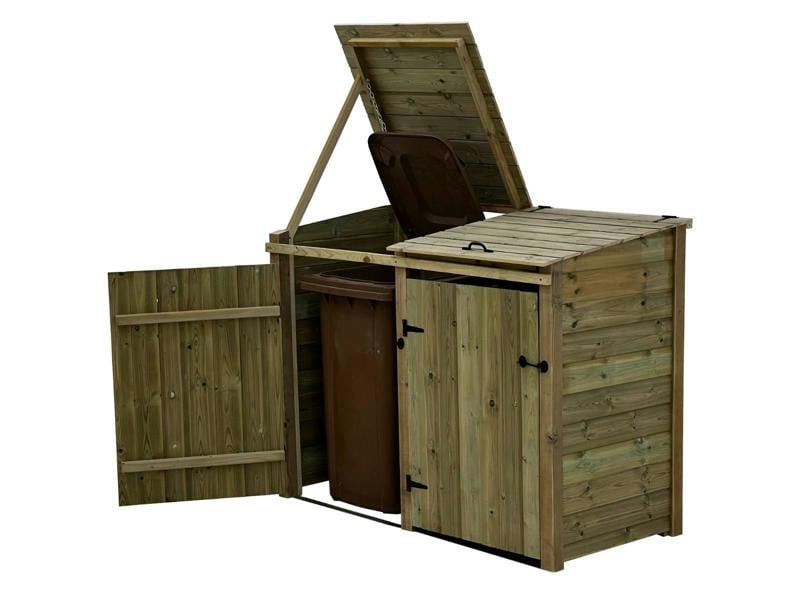 Arbor Garden Solutions Premium Tongue and Groove Wooden Wheelie Bin Store