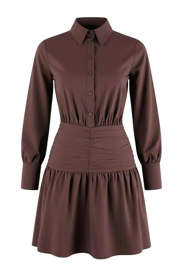 WOVCOR Mini Poplin Woven Dress with Waist Detail