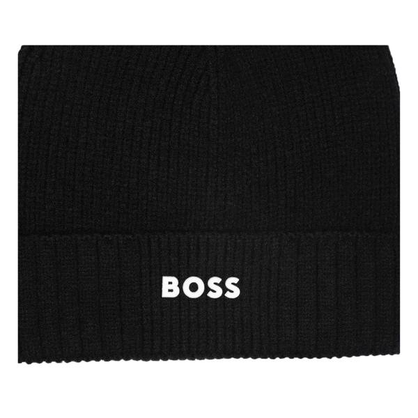 Boss Childrens/Kids Logo Ribbed Casual Beanie - Black - 