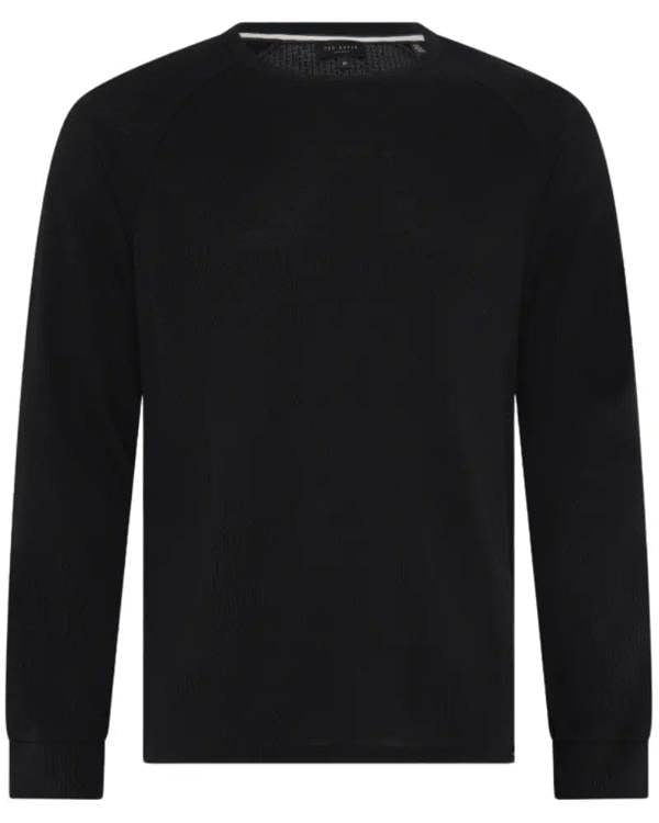 Ted Baker Waffle Long-Sleeve Top & Joggers Lounge Set, Black