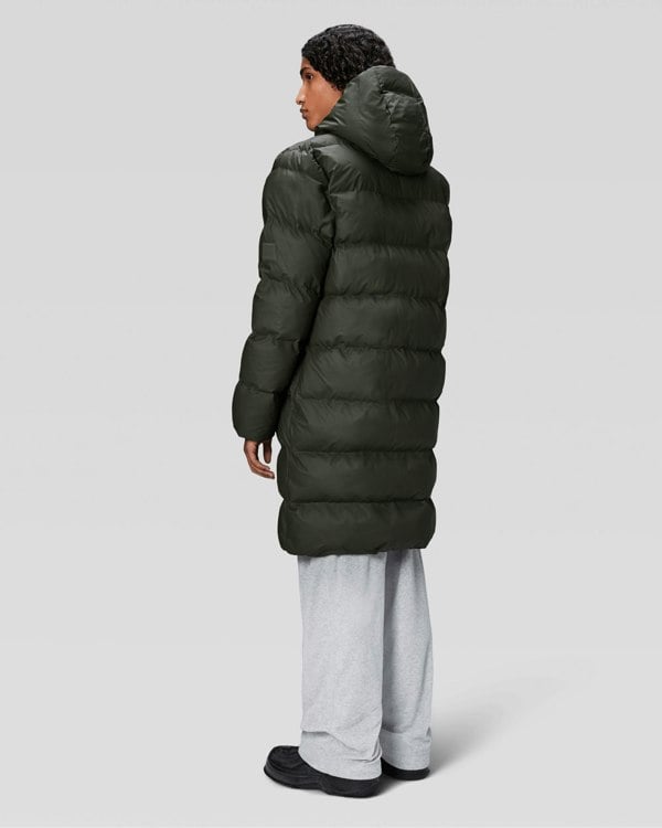 Rains Alta Long Unisex Puffer Jacket - 03 Green