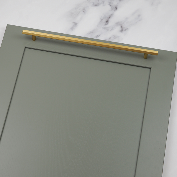 Handle & Home Brushed Brass Hexagon T-Bar Cabinet Handle & Knob