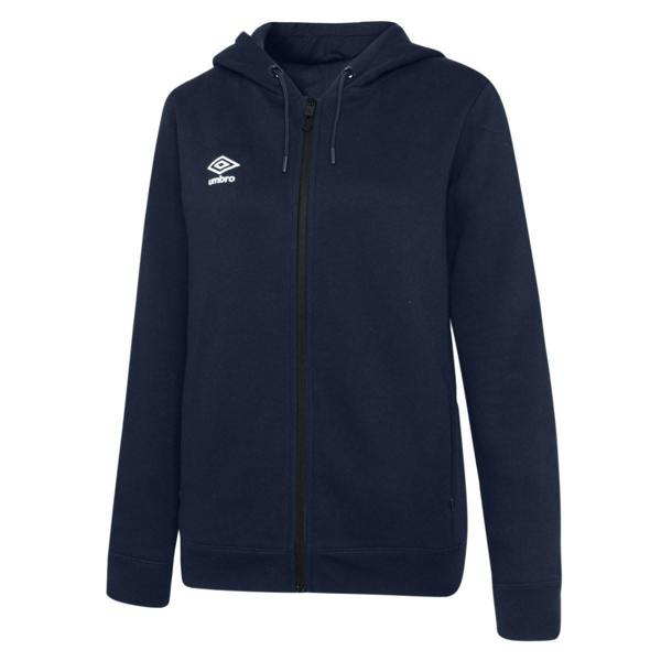 Umbro Womens/Ladies Club Leisure Full Zip Hoodie - Navy/White - 