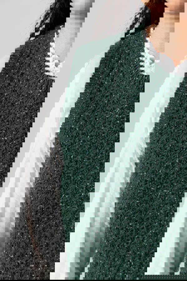 Lily & Me Eva Cable Knit Tank Top Pine Green