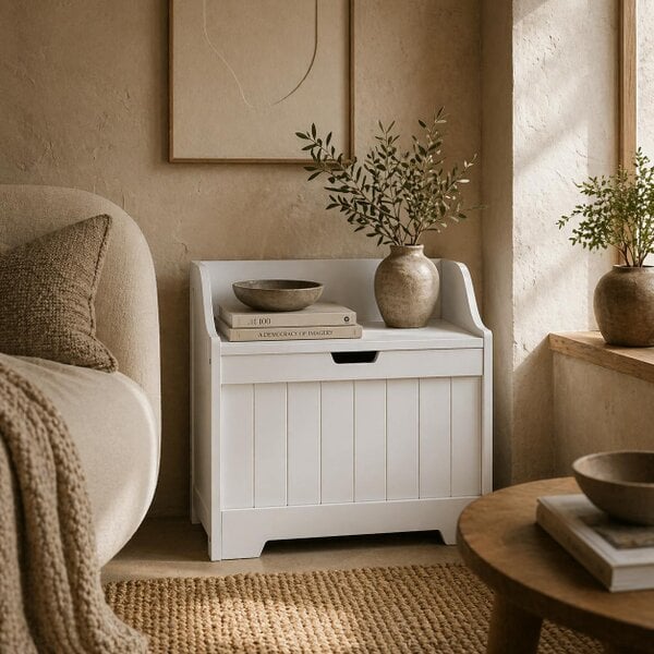 Wyld Haus Talolo White Home Storage Chest 61 Litre Capacity