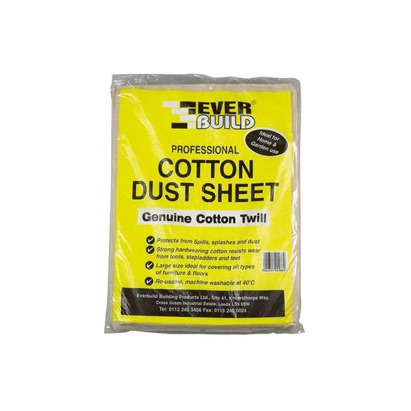 Everbuild Sika Cotton Dust Sheet 3.6 X 2.7m - Multi Colour