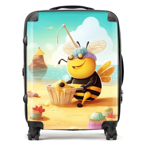 Warren Reed Bumblebee On A Beach Holiday Suitcase