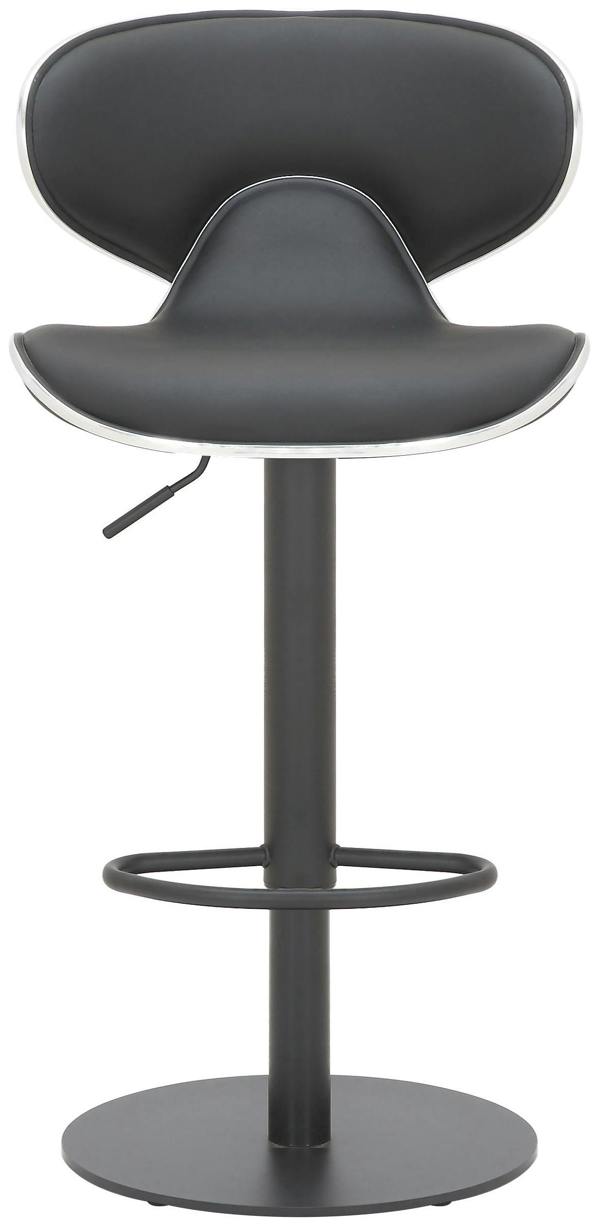 Lamboro Carcaso Deluxe Single Kitchen Bar Stool, Matt Black Footrest, Adjustable Swivel Gas Lift, Breakfast Bar & Home Barstool, Black