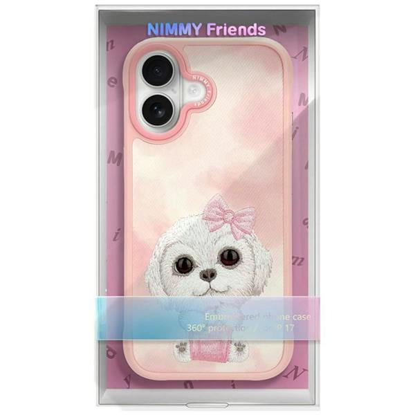Nimmy Friends Nimmy Big Eye Cute Pet Bischon Fraise Dog Case with MagSafe for iPhone 17 6.3" Pink - N-XDY-IP17-02-A