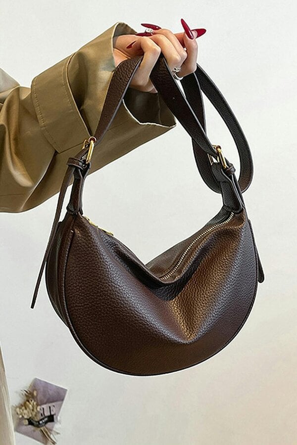 XY LONDON Crescent Shape Shoulder Bag With Crossbody Strap
