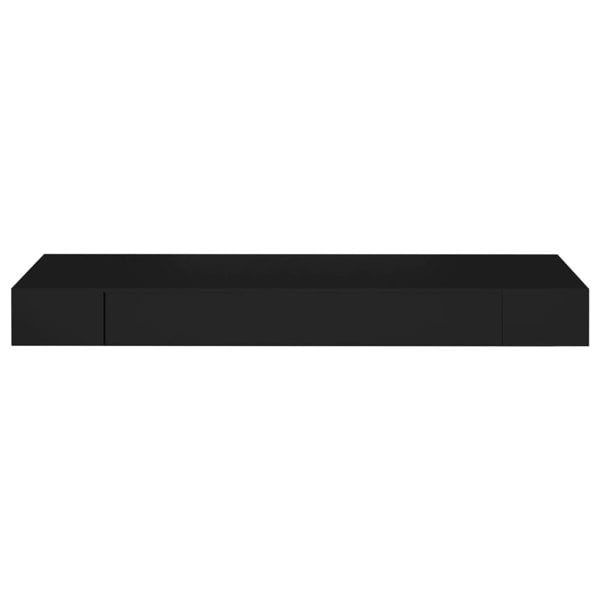 Berkfield Floating Wall Shelf with Drawer Black 80x25x8 cm