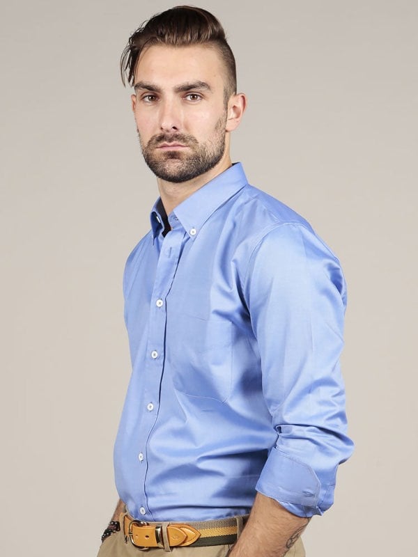 Thomas Mason Royal Oxford Mid Blue Shirt