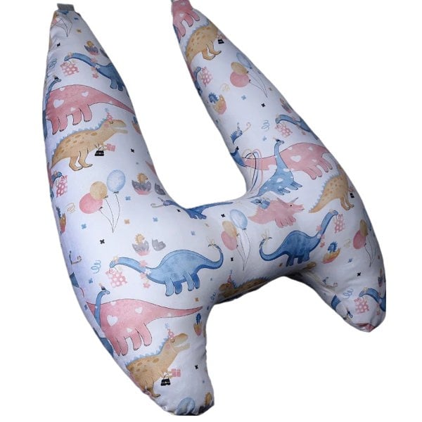 anycoplus Anypillow Car Travel Pillow UShape Pink Dinosaur Pattern Kids Cushion Seat