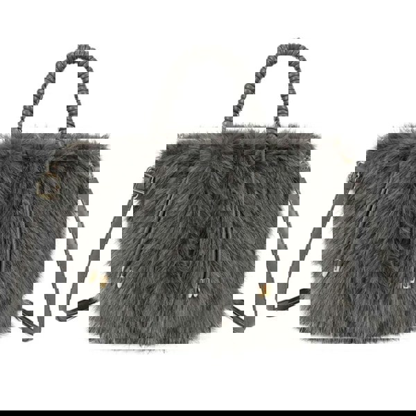 Love EMVY Teddy Grab Shoulder Bag with Silver Sparkle