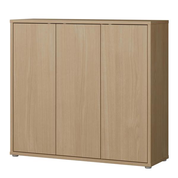 Furniture To Go Alice Springs Shoe Cabinet with 3 Doors Push-to-Open in Elegancia Oak