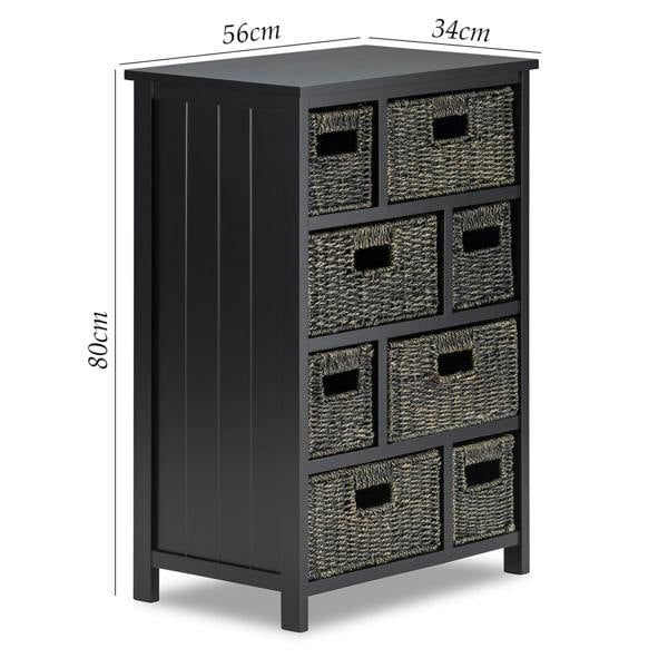 Statement Furniture Tetbury 8 Drawer Storage Unit with Baskets Assembled