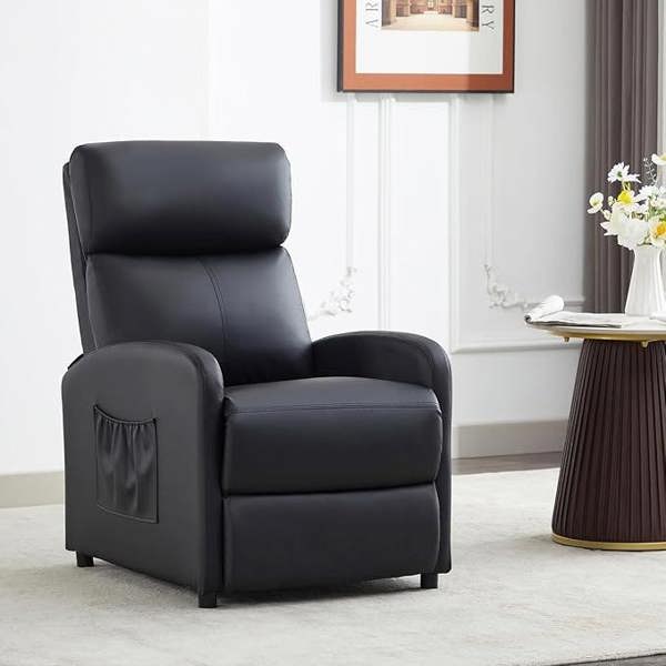 Recliner Pushback Adjustable Arm chair Faux Leather
