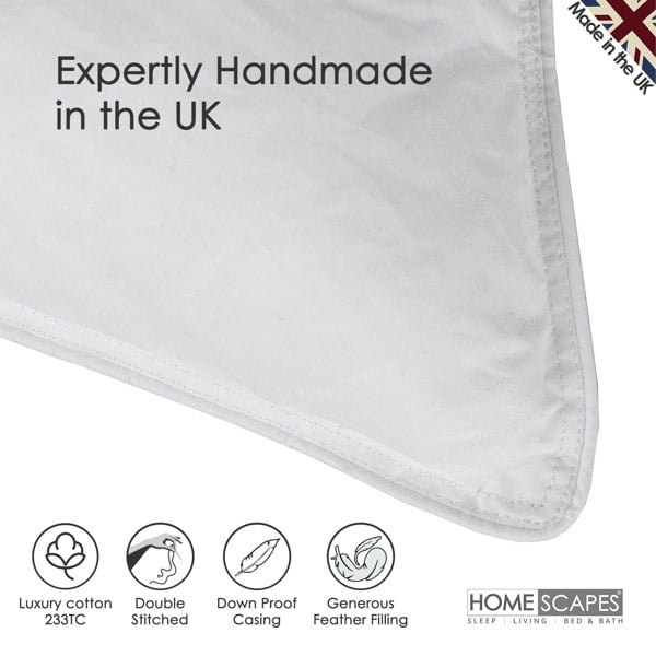 HOMESCAPES White Duck Feather Pillow Pair