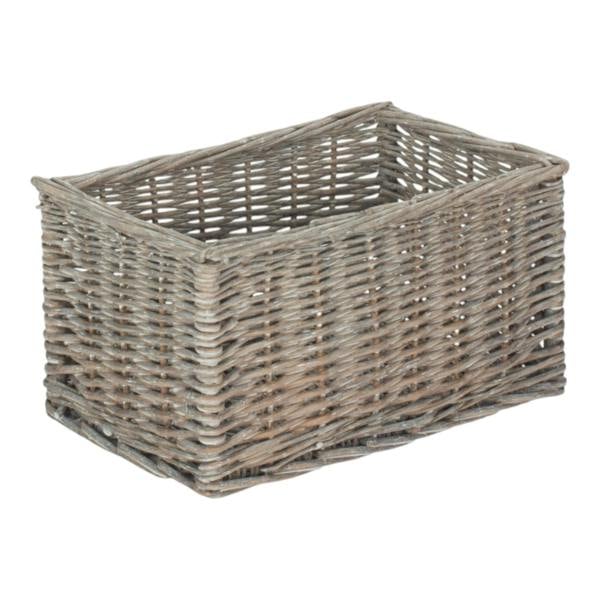 Grey Wash Unlined Willow Storage Baskets