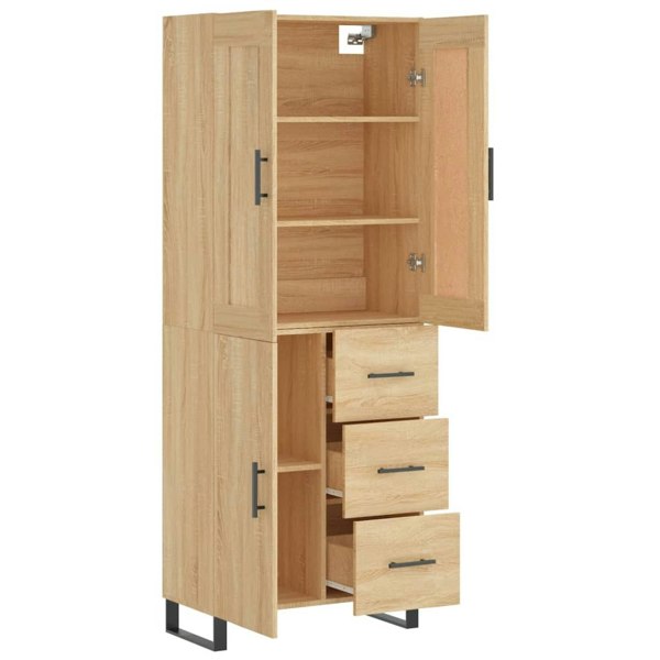 Berkfield Highboard Sonoma Oak 69.5x34x180 cm Engineered Wood