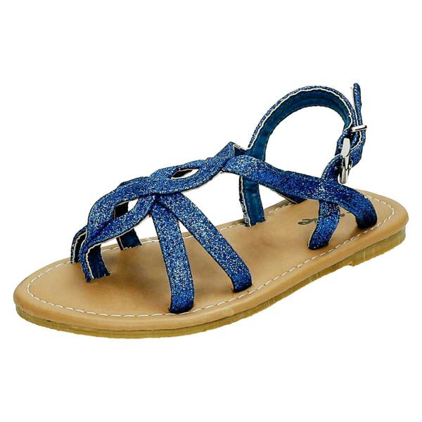 Cutie Girls Cutie Woven Glitter Toe Post Sandals