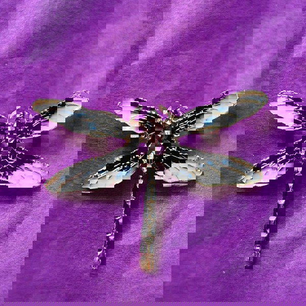 vintage hat with dragonfly brooch removable