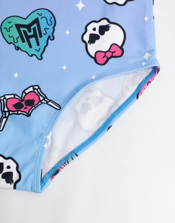 Vanilla Underground Monster High Girls Purple Gradient Sticker 1 Piece Swimming Costume
