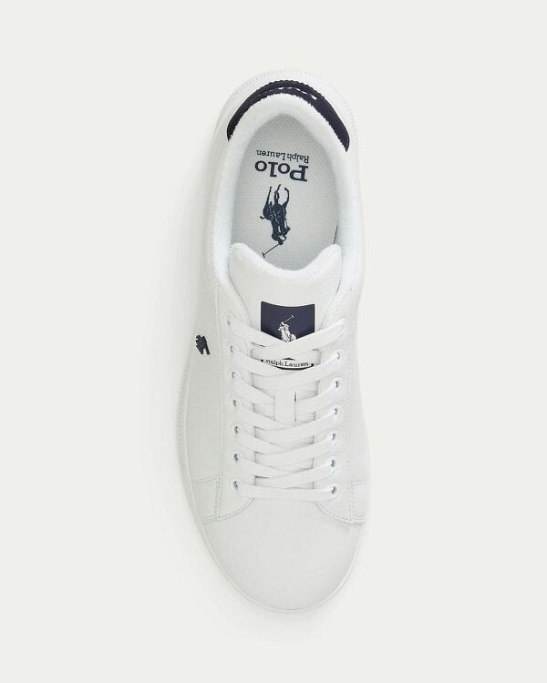 Ralph Lauren Heritage Court II Mens Leather Sneaker - White/Navy