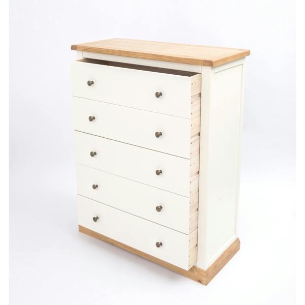 Cabinet Bits Trevi 5 Drawer Chest of Drawers Brass Knob