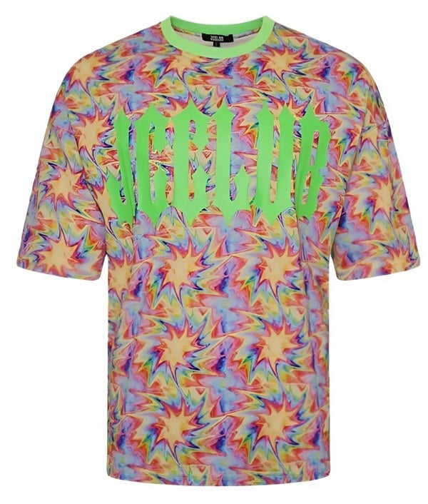 JCCLUB Tie-Dye Logo-Print Man