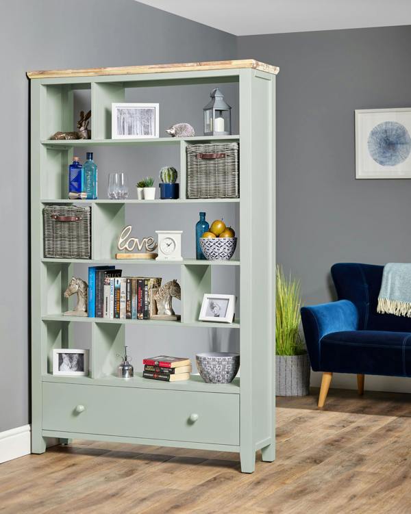 Statement Furniture Florence Room Divider Shelving Storage with Drawer, Fully Assembled