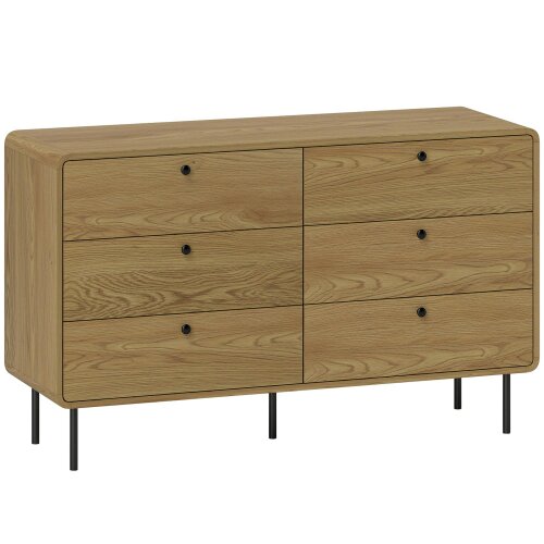Wyld Haus Naniba Wood Oak Finish 6 Drawer Storage Chest