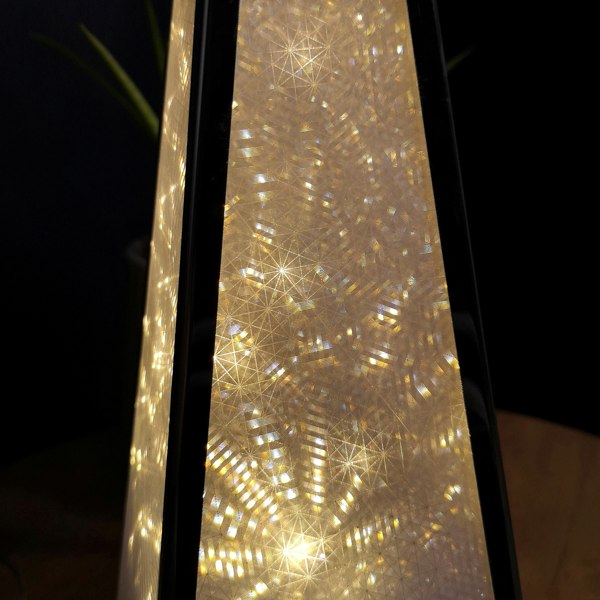 Samuel Alexander 45cm Premier Christmas Holographic Pyramid Silver Frame-16 Warm White Led