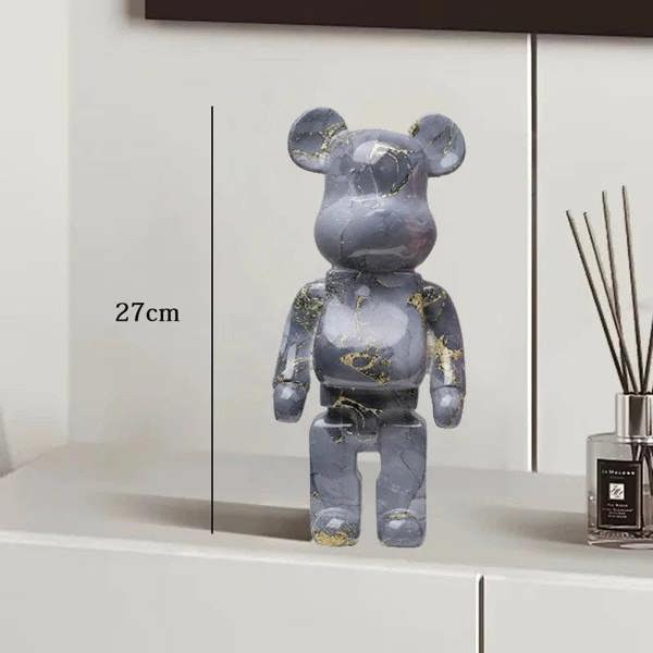 Graffiti Bear Resin Statue Decor | Modern Colourful Bear Ornament 27cm