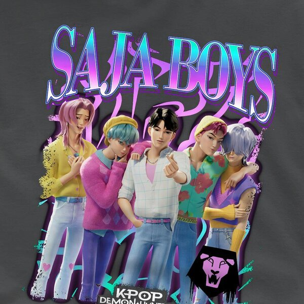 K-Pop Demon Hunters Childrens/Kids Saja Boys Logo T-Shirt - Charcoal