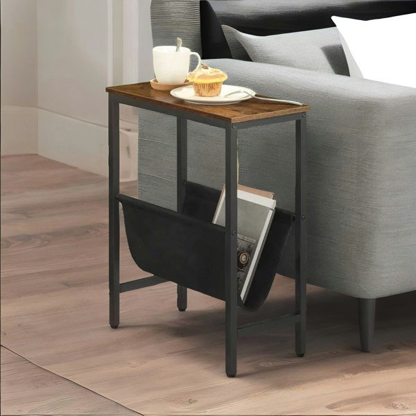 Rafaelo Mobilia Slim Sofa Side Table with Magazine Holder Sling