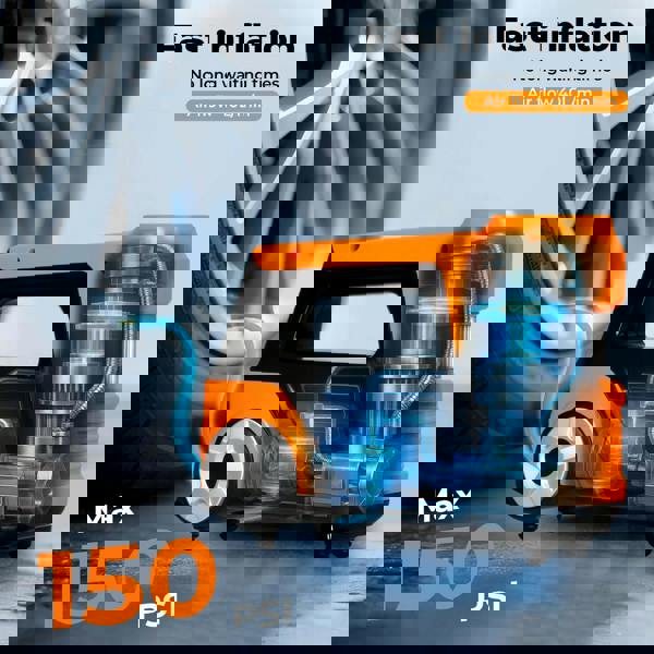 Manan 150PSI Car Tyre Inflator 12V Digital Air Compressor Auto-Off LED Fast Pump