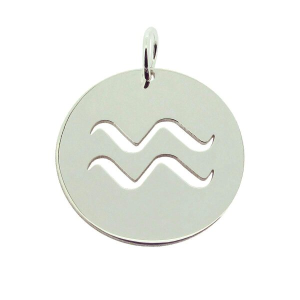 Christopher James of London Sterling Silver 24mm Round Zodiac Pendant With Optional Chain