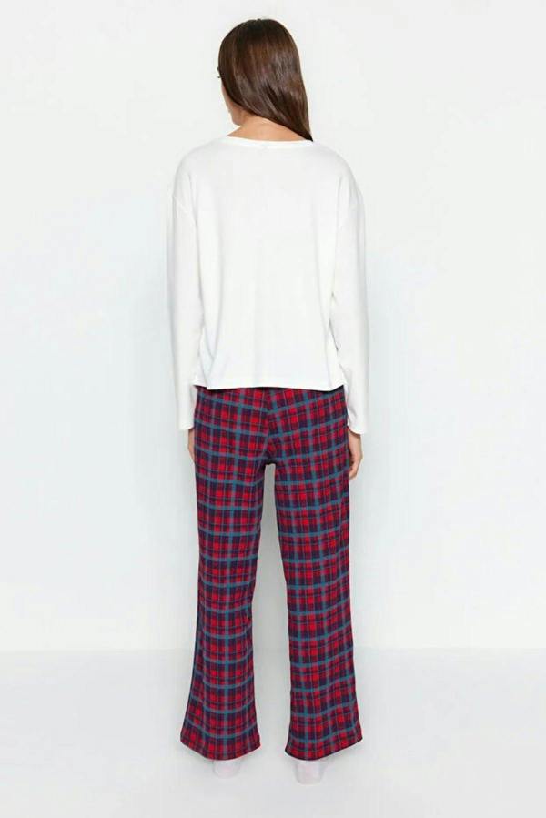 WOVCOR 2 Piece 100% Cotton Argyle Knit Pajama Set with Pocket Detail