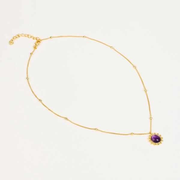 Stellar Elegance - Chakra Necklace Purple Amethyst - Lila Rasa